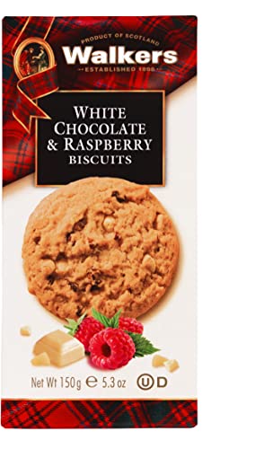 Image of WALKERS White Chocolate & Raspberry Biscuits 150G