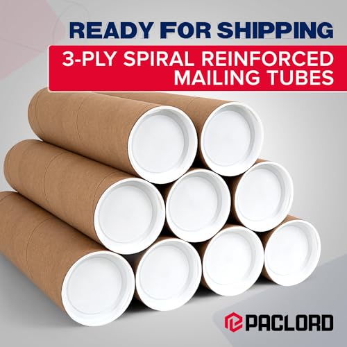 Paclord Versandrolle aus verstärktem Kraftpapier, 5,1 x 50,8 cm, mit 2 Kappen, 1 Stück