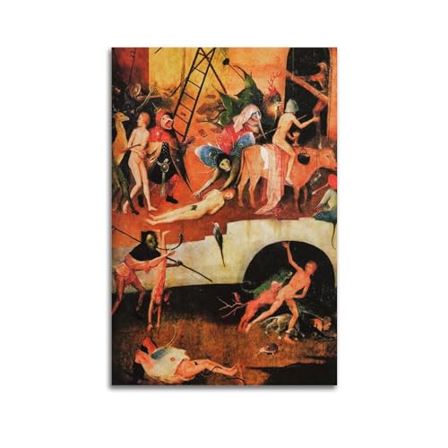 Impression sur toile Hieronymus Bosch Le Chariot de foin 40x60 cm