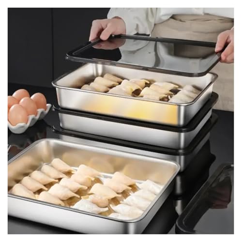 Fiambrera de acero inoxidable apilable con accesorios cocina y tapa 3