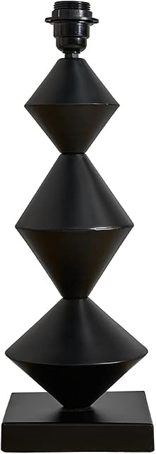 MiniSun Contemporary Distressed Black Stacked Diamond Table Lamp Base