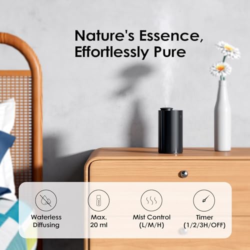 Airversa AN6BUS Waterless Diffuser For Essential Oil Nebulizer Battery Operated Mini Scent Air Machine Aromatherapy Atomizing Diffuser 1/2/3H/Continous Mode 3 Mist Level thumb #3
