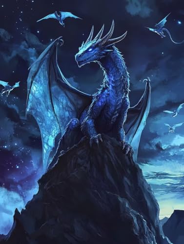 Pintar por numeros adultos para relajarse en casa con el kit DIY de lienzo grande de dragon