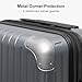LEVEL8 Carry on Luggage Airline Approved, Hardshell Suitcases with Spinner Wheels, PC Expandable Luggage, 20 Inch, Gray