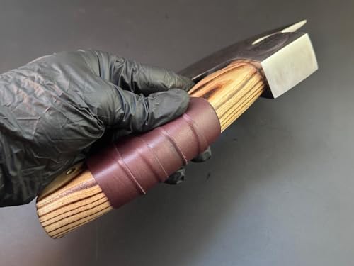 Jayger Artisan Carbon Steel Pizza Cutter | Viking-Style Slicer with Ash Wood Handle & Leather Wrap | Norse Rune Design | Sturdy Blade & Leather Sheath - Image 6