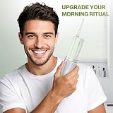 OOZZ Podróżny irygator wodny, przenośny irygator kieszonkowy, irygator jamy ustnej USB-C, 6 końcówek strumieniowych i szczelna konstrukcja, irygator bezprzewodowy, wodoodporność IPX8, OZ-7213