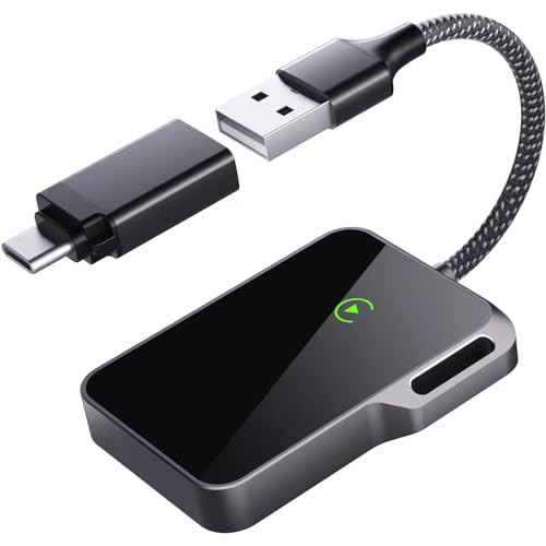 Wireless Carplay Adapter, Upgrade Plug & Play Carplay Wireless Adapter with Low Latency, Convert Wired to Wireless CarPlay, for Cars from 2015 & Apple iPhone iOS 10+