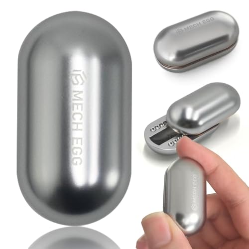 SJZDNNTU Mech Egg Fidget EDC Fidget Slider Metal Fidget Toys Adults for Adults Anxiety Autism ADHD Stress Relief Toys Silent Clicking-Silver