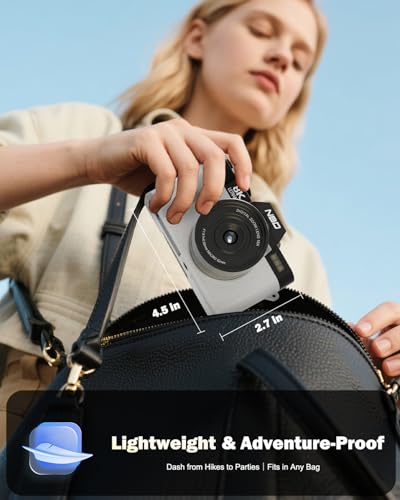 Image of NBD 8K 64MP Digital Cameras for Photography with 16X Zoom,2026 Upgraded Autofocus Vlogging Camera with 180Flip Screen,Point and Shoot Digital Cameras with 2 Batteries,64GB Card,52mm Macro Lens(White)