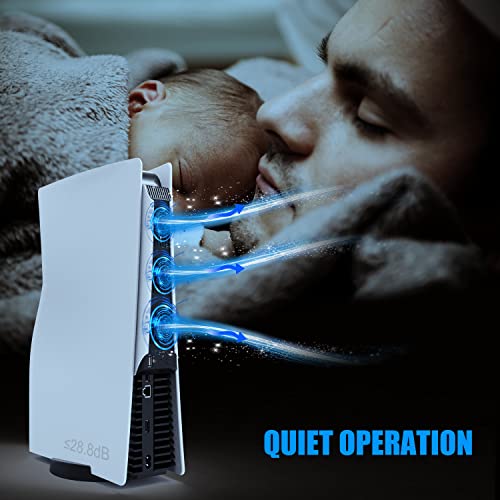 IQIKU Ventilador de refrigeração PS5, refrigerador PS5 com 3 ventiladores silenciosos atualizados e