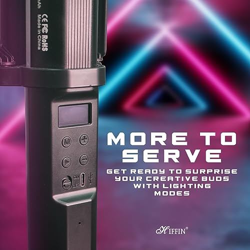 HIFFIN (HF-600 RGB) Portable Light Wand Handheld RGB LED Stick Light for Photography, 2500K-9900K Adjustable, 24 Fx Light Effect, Power 24W, Barndoor, 5200mah in Built Battery - Image 7