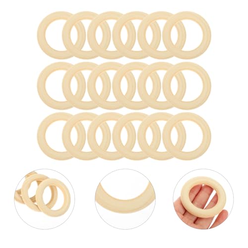 Anillos de madera macramé resistentes al desgaste para manualidades de pared 30 uds 8