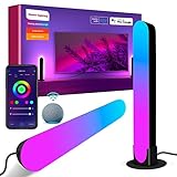 Fortand Smart Luces LED, RGB WiFi Barras de Luz LED Funciona con Alexa y Google Assistant, Lámpara de Ambiente Sincronizada con Música y Control de APP, para Juegos, Retroiluminación de TV, PC