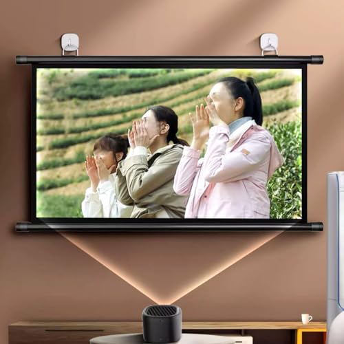 Pantalla portátil para proyector 71x145 cm blanca miniatura 7