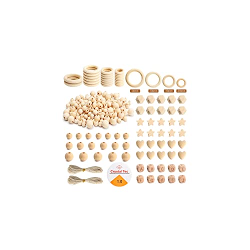 UMILKI Holzringe Holzperlen Set,307Pcs Natürliche...
