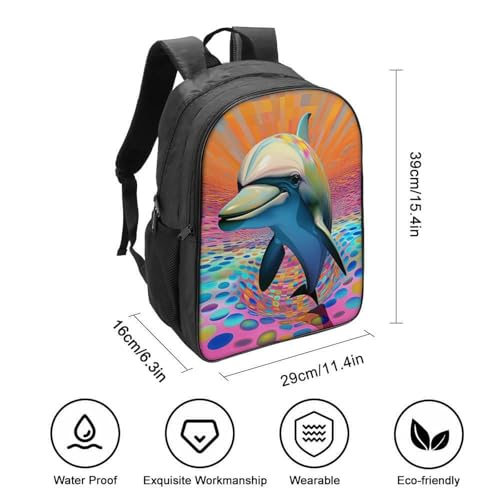 Mochila de delfín 3D para material escolar y vuelta al cole de niños 2