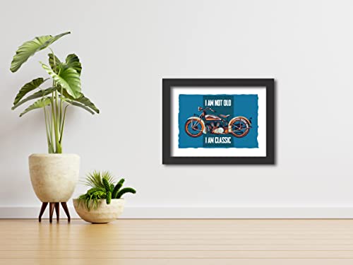 Image of TenorArts Motorcycle Riding Poster Frame Bikers Bullet Rider Motivational Quotes Laminated Photo Framed Painting with Matt Finish Frames (9inches x 12inches) (Classic)