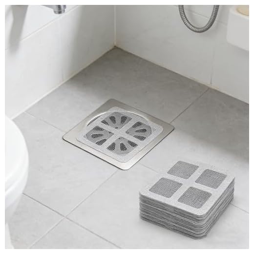 50Pcs One-Time Use Drain Mesh Stickers, Self-Adhesive Floor Drain Cover for Hair Filtering, Waterproof Hair Stopper for Bathroom & Kitchen