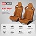 PEXMOR 2 Pcs Reclinable Universal Racing Bucket Seats w/Dual Slider, PU & Carbon Leather Adjustable Race Seats for Cars, Driver and Passenger Side, 21.5