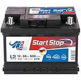 BIG Autobatterie 12V Start-Stop EFB 60Ah 600A/EN wartungsfrei ersetzt 62Ah 65Ah