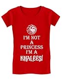 100% Devolución de dinero Camiseta de Manga Corta para niñas - I\'m Not A Princess I\'m A Khaleesi - Regalo para Bebé Niña 3/4 Años 104cm Rojo
