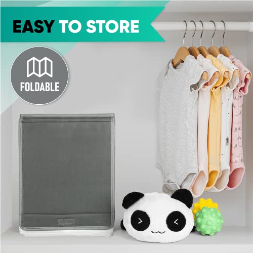 Hula Home Large Toy Box (2pc) - Lightweight Collapsible Sturdy Toy Storage Chest w/Flip-Top Lid & Handles (24.5\" x 12\" x 16\") (Dog & Elephant)