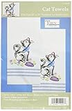 Tobin T212926 Stamped Kitchen Towel for Embroidery, Cats