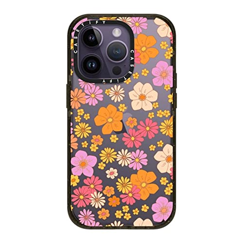 Coque iPhone 14 Pro CASETiFY Impact motif fleurs rétro bohème avec protection 2,5 m