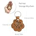 Cat & Dog Hair Keychain - Paw Shaped Leather Memorial Keepsake for Dog Cat Fur Storage, Pet Fur Keepsake Collector with Refillable Capsule (3PCS)