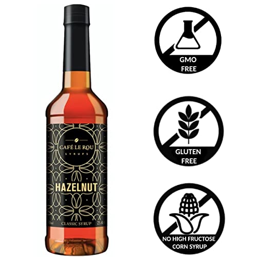 Image of Cafe Le Rou Hazelnut Coffee Syrup 25.4oz Cafe Flavoring Hazelnut,2-pack) *Includes 2 Dispensers*Flavoring for Coffee, Tea and Espresso