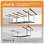 4ftx8ft Overhead Garage Storage Rack, Heavy-Duty Metal Garage Ceiling Storage Rack, 22''-40" Adjustable Ceiling Drop-Down, 600 lb. Loading Weight Capacity, Black - Image 5