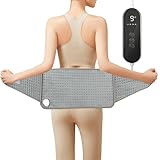 AAYAAY Heating Pad for Back Pain Relief,12"X24"+24" Adjustable Straps Wrap Around,Heating Pad for Period Cramps Neck Shoulders Back,9 Heating Levels 4 Timer,Gifts for Elders and Loved Ones