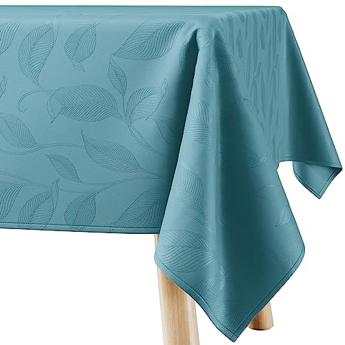 Filumi Amalu Nappe de Table Rectangulaire Lavable pour l'intérieur et l'extérieur Motif végétal Bleu 110 x 180 cm