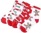 JaosWish Fuzzy Socks for Women，Fluffy Socks Warm Soft Girls Socks Sleeping Christmas Cozy Plush Sock 6 Pairs