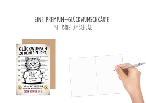 Edition Seidel Premium Glückwunschkarte zum Abschied mit Umschlag. Karte Grußkarte Spruch Sprüche Abschied Ruhestand Job Jobwechsel Arbeit Kollegen Mann Frau Humor (AS172 SW026)