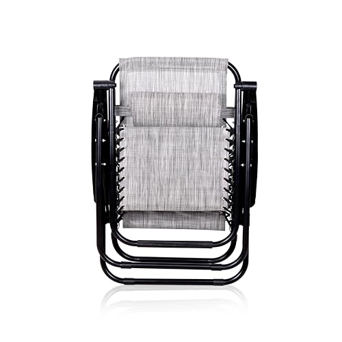 Image of STAR WORK Stainless Steel Zero Gravity Chair, Lawn Chair Recliner Lounge, Portable Camping Folding Beach Chair With Removable Pillow (Greyy)