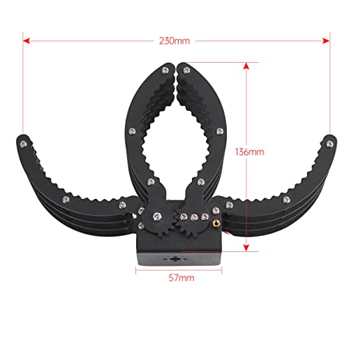 Image of Robotic Claw Full Metal Wave Edge Clamp Robot Hand Gripper Grabber, 1LB Max Grab Weight & 0-9in Open Range High Torque Robotic Arm Replace Claw Robot DIY, Mechanical Claw without Servo