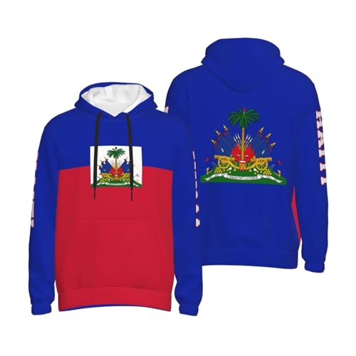 Haiti Flag Haitian Patriotic Men Hoodies Sweatshirt Drawstring Pullover Outerwear Pride Hood