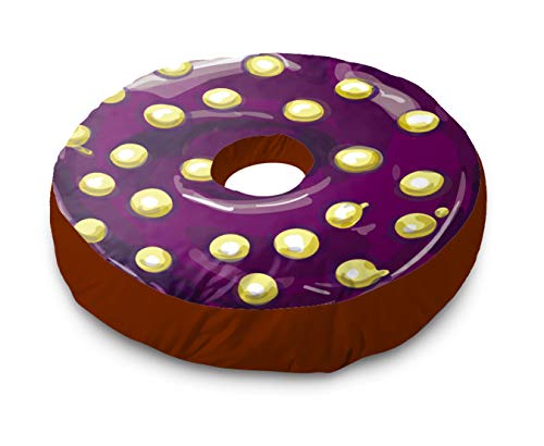 Image of Kesar Enterprises Donut /Doughnut Cushion /Pillow | Velvet Fabric|Birthday Gifts | Soft Toys | Suitable for Wheelchair, Car Seat, Home or Office for Kids Cushion | Size 14x14 inches