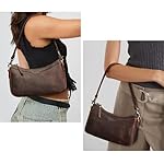 S-ZONE Leather Shoulder Bag for Women Small Crossbody Bags Hobo Purses with 2 Straps - Image 3