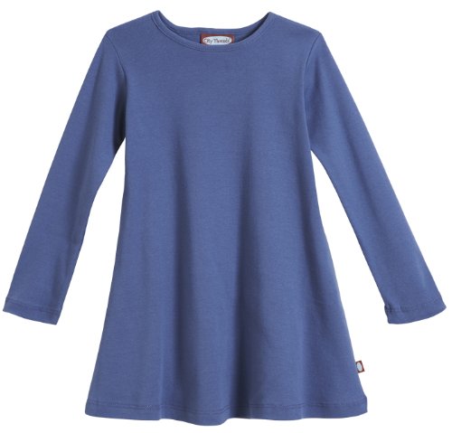 Image of City Threads Girls' 100% Cotton Long Sleeve Dress - Active Kids School, Playing, Parties - Made in USA
