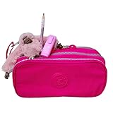 Estojo 3 Divisórias com Bolso Organizador + Chaveiro Macaco Pelúcia + Lápis Metalizado + Mini Marca Texto Divertido (Feminino)