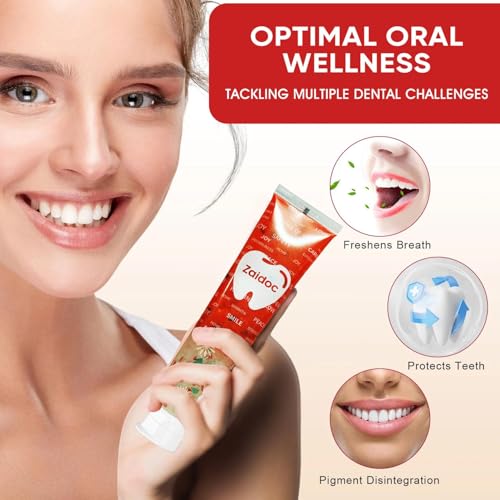 Image of ZAlDOC 3Packs Toothpaste, Daily Toothpastewith Activated Charcoal, Formulated with Botanical Extracts