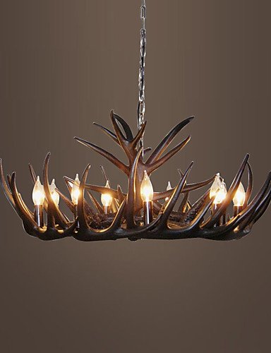 Illuminazione jiaily vintage lampadario di corna di illuminazione attrezzatura industriale Paese 9-luci adatta per soggiorno sala da pranzo Facile installazione, 220-240V