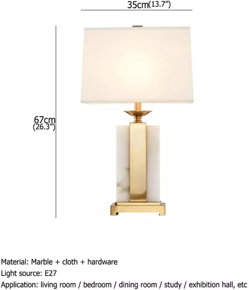 Desk Lamps Modern Desk Lamp Dimmer Marble Desk Lamp Home LED for Foyer Living Room Office Bedroom Hotel (Color : A Size : 35 * 67cm)