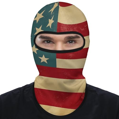 Balaclava para hombre, máscara de esquí con bandera estadounidense vintage, cubreboca para invierno, ciclismo y deportes al aire libre miniatura 7