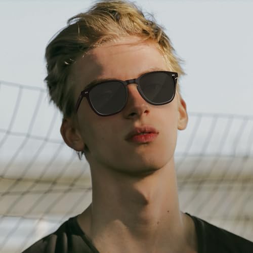 Image of CARFIA Retro Cool Acetate Polarized Sunglasses for Men UV Protection, Outdoor Fashion Driving Eyewears Male Square Sunnies