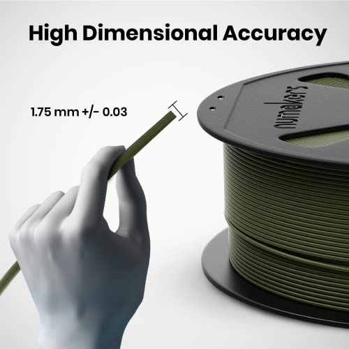 Image of NUMAKERS PLA+ 3D Printer Filament, 1.75mm, Dimensional Accuracy + /- 0.03 mm, 1 kg Spool (2.2 lbs), Compatible with Most FDM Printers (Army Green)