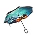 Produktbild ETGeed Inverted Umbrella Friedhof Moon Jack Lantern Reverse Umbrella