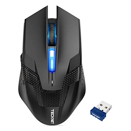 TECKNET Wireless Gaming Mouse, 4800 DPI Wireless Computer Mouse with 8 Buttons, 2.4 Ghz Ergonomic PC Gaming Cordless Mouse for PC/Mac/Laptop